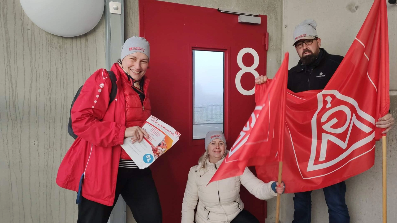 Verteilung der Warnstreikaufrufe für die 1. Welle bei Grammer Tr MuE 2022