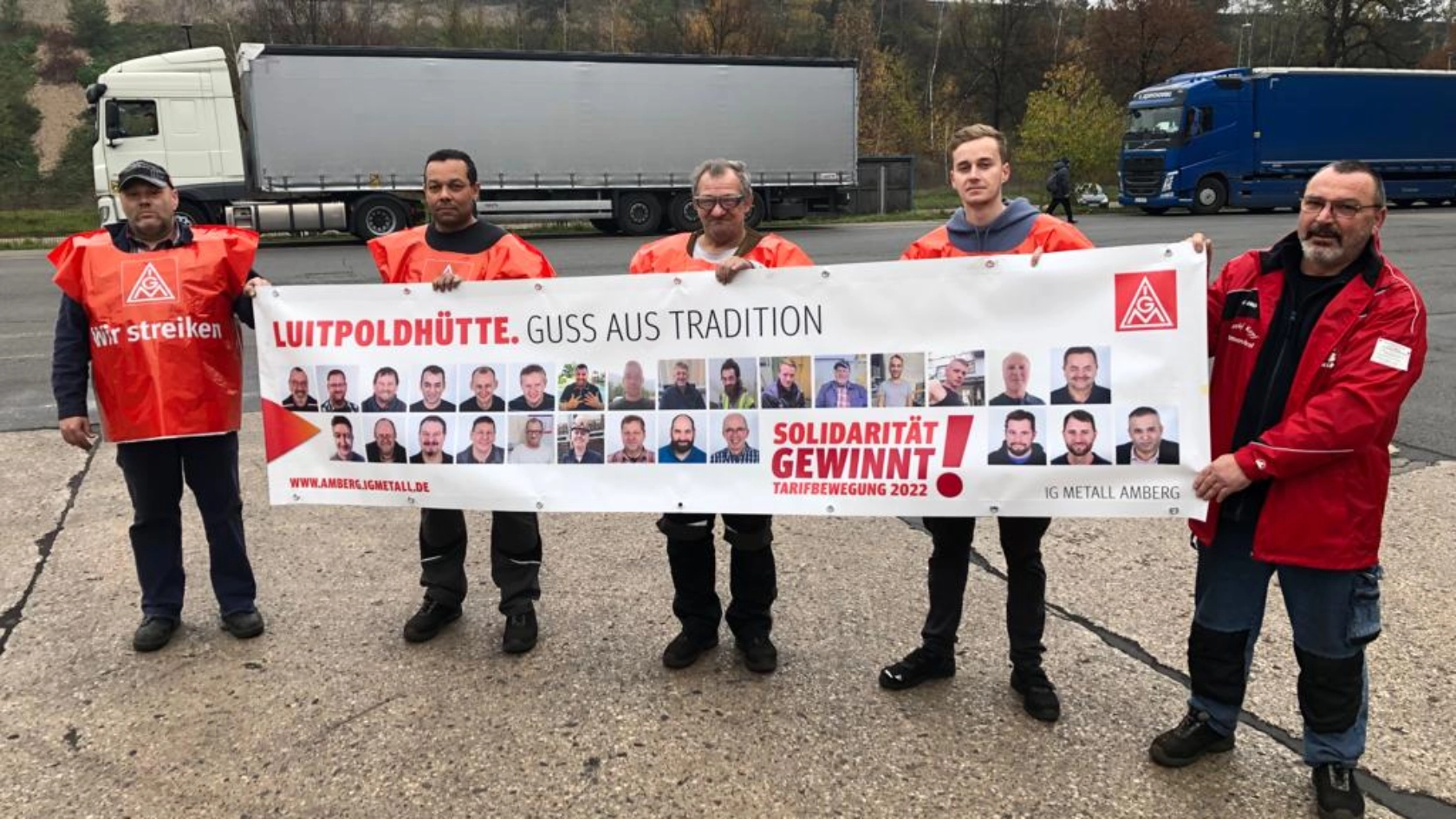 Frühschlussaktion bei der Luitpoldhütte 1. Warnstreikwelle