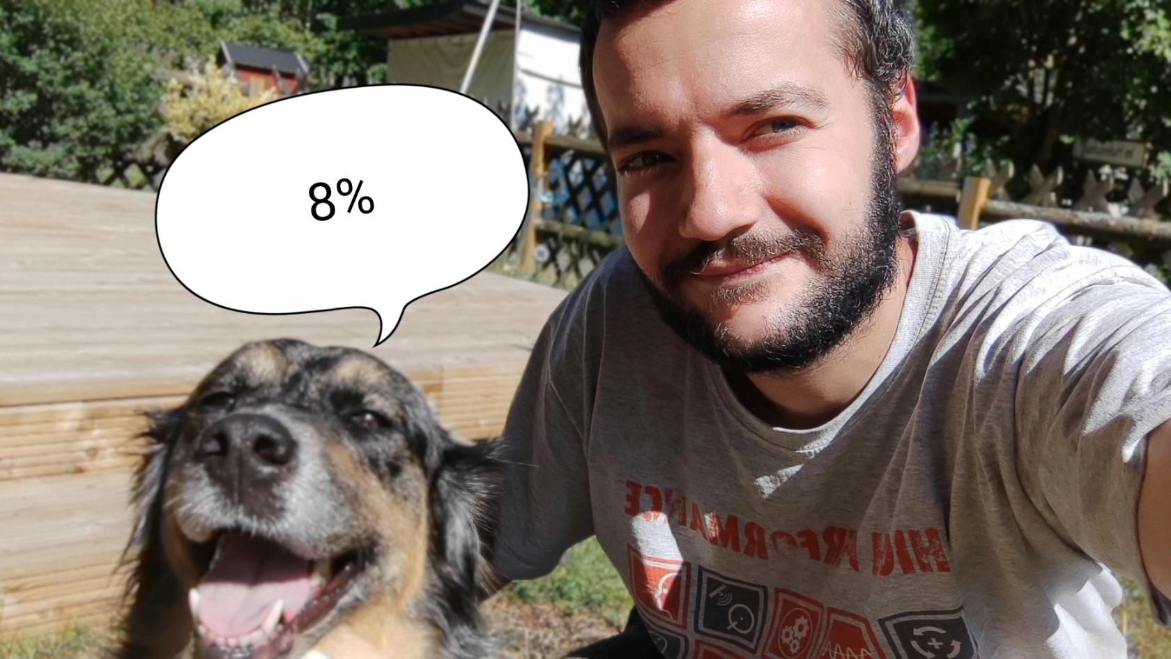 Fotoaktion TR MuE 2022 Kollege mit Hund für 8%