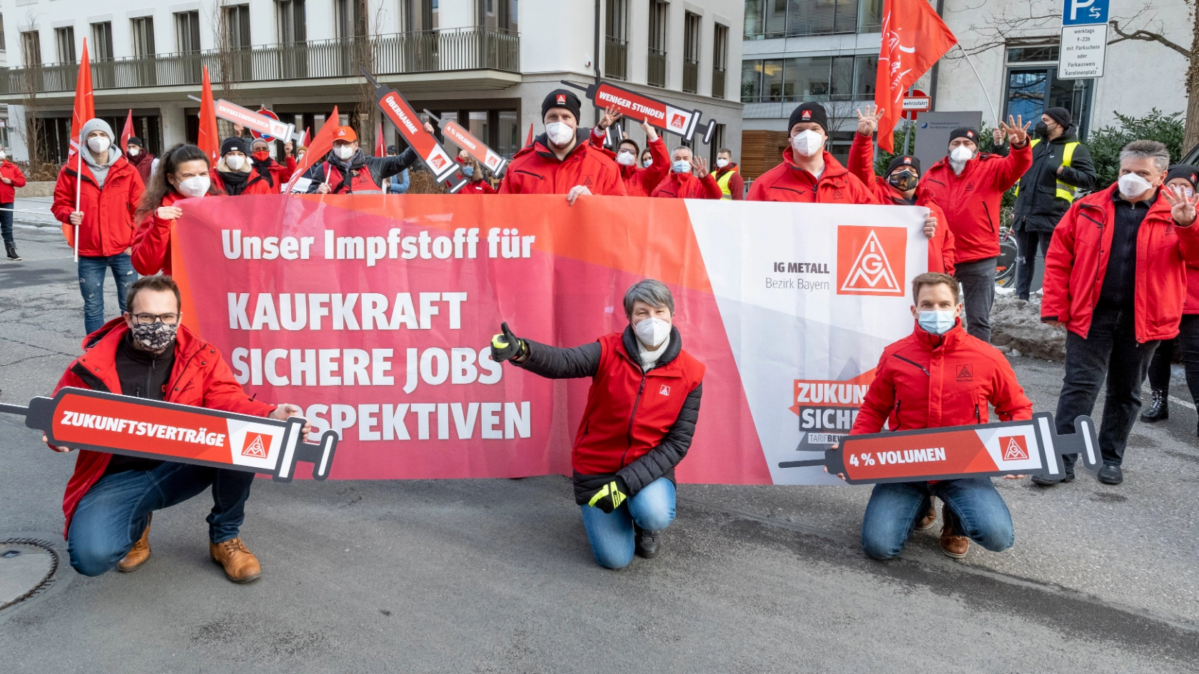 Demonstration vor dem vbm in München 2. Tarifrunde der M+E