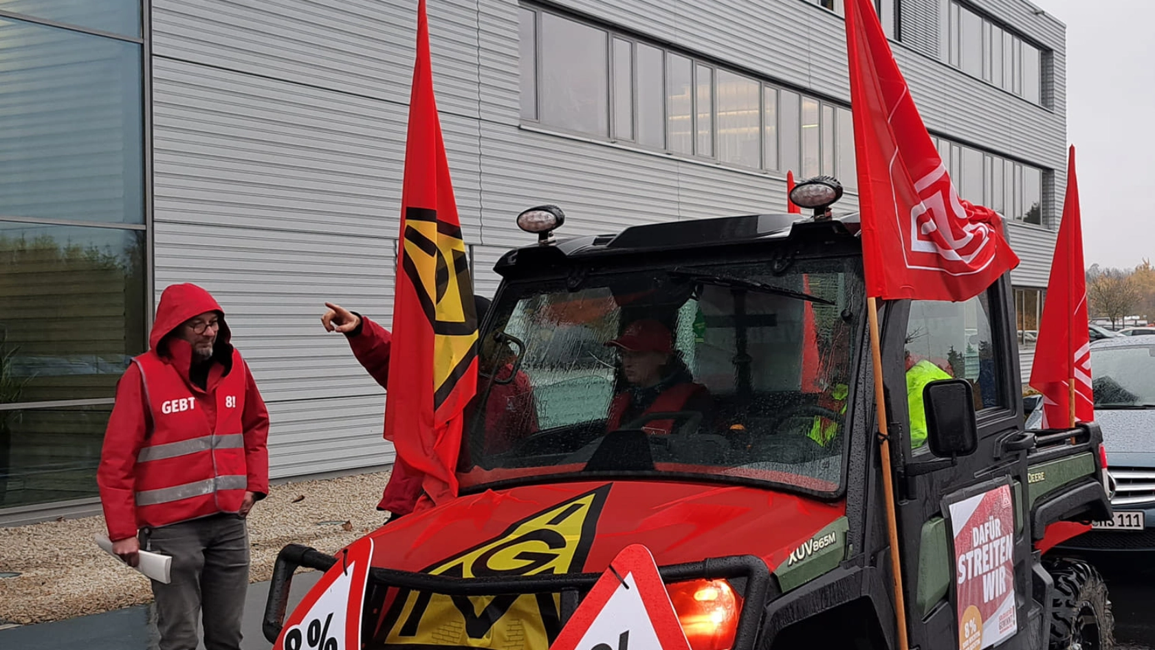 Autokorso beim 2. Warnstreik bei Hamm