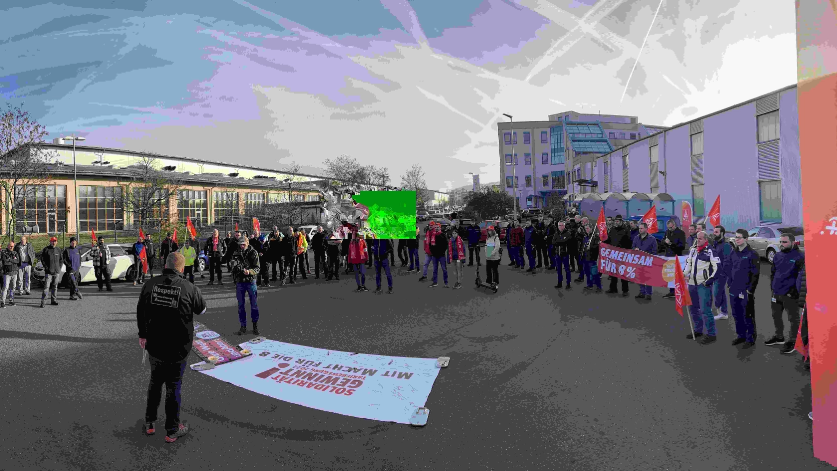 Warnstreik Metall&Elektro Tarif SensyMIC, Bühler und Continental Safety Engineering International