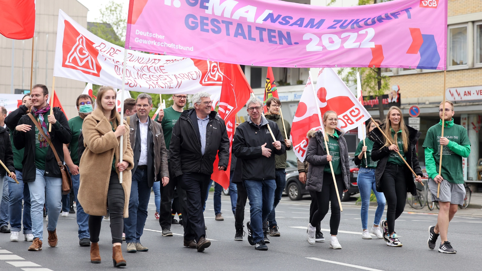 Kundgebung zum 1. Mai 2022 in Aachen.
