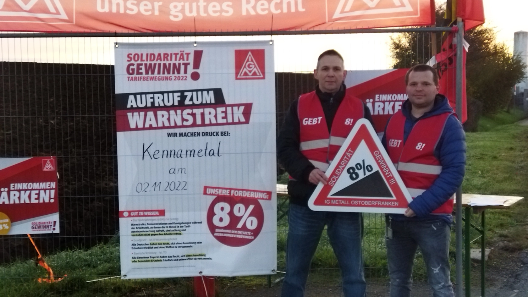Warnstreik Metall&Elektro Tarifrunde 2022 Kennametal Mistelgau