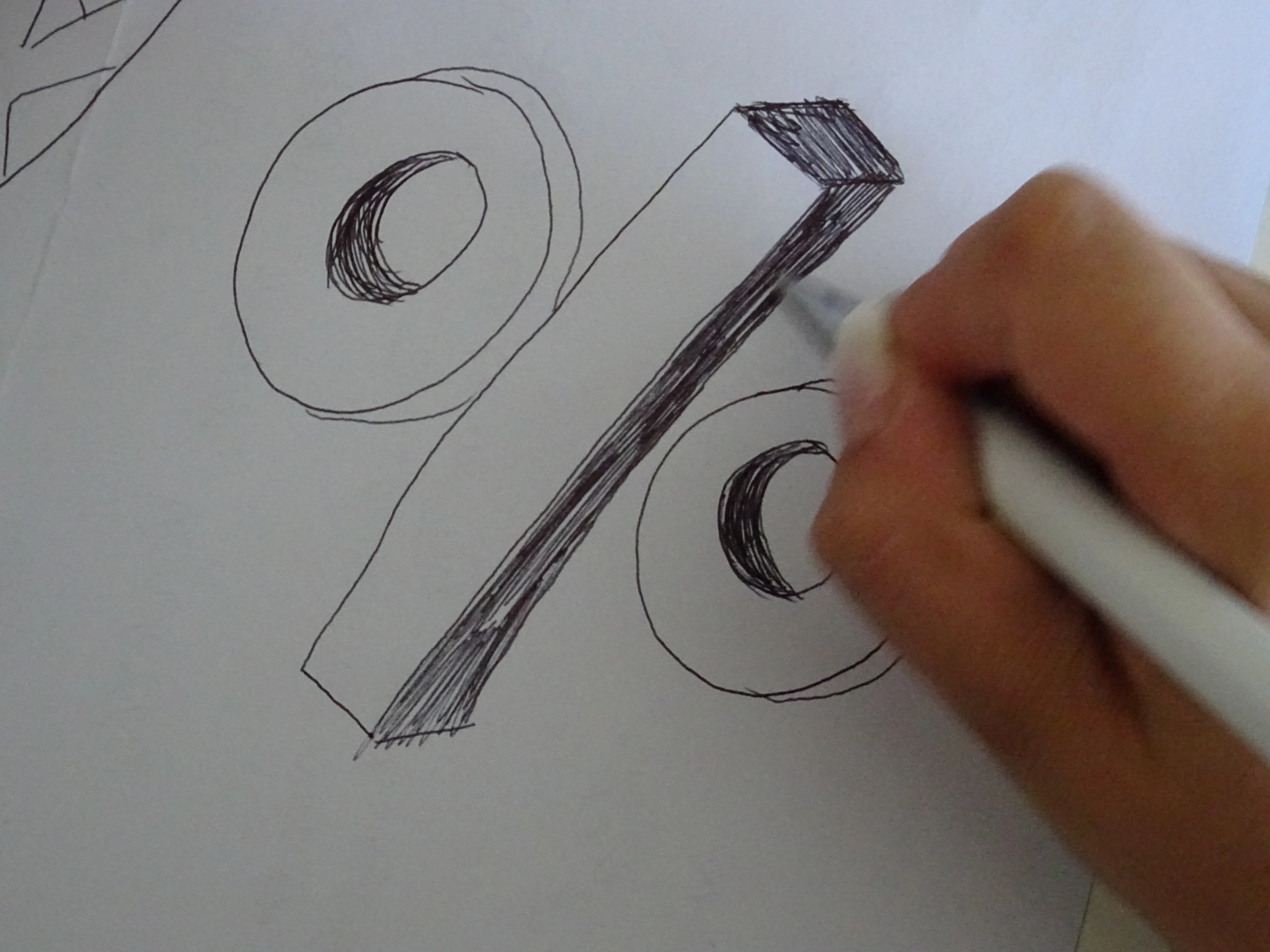 Prozentzeichen gemalt