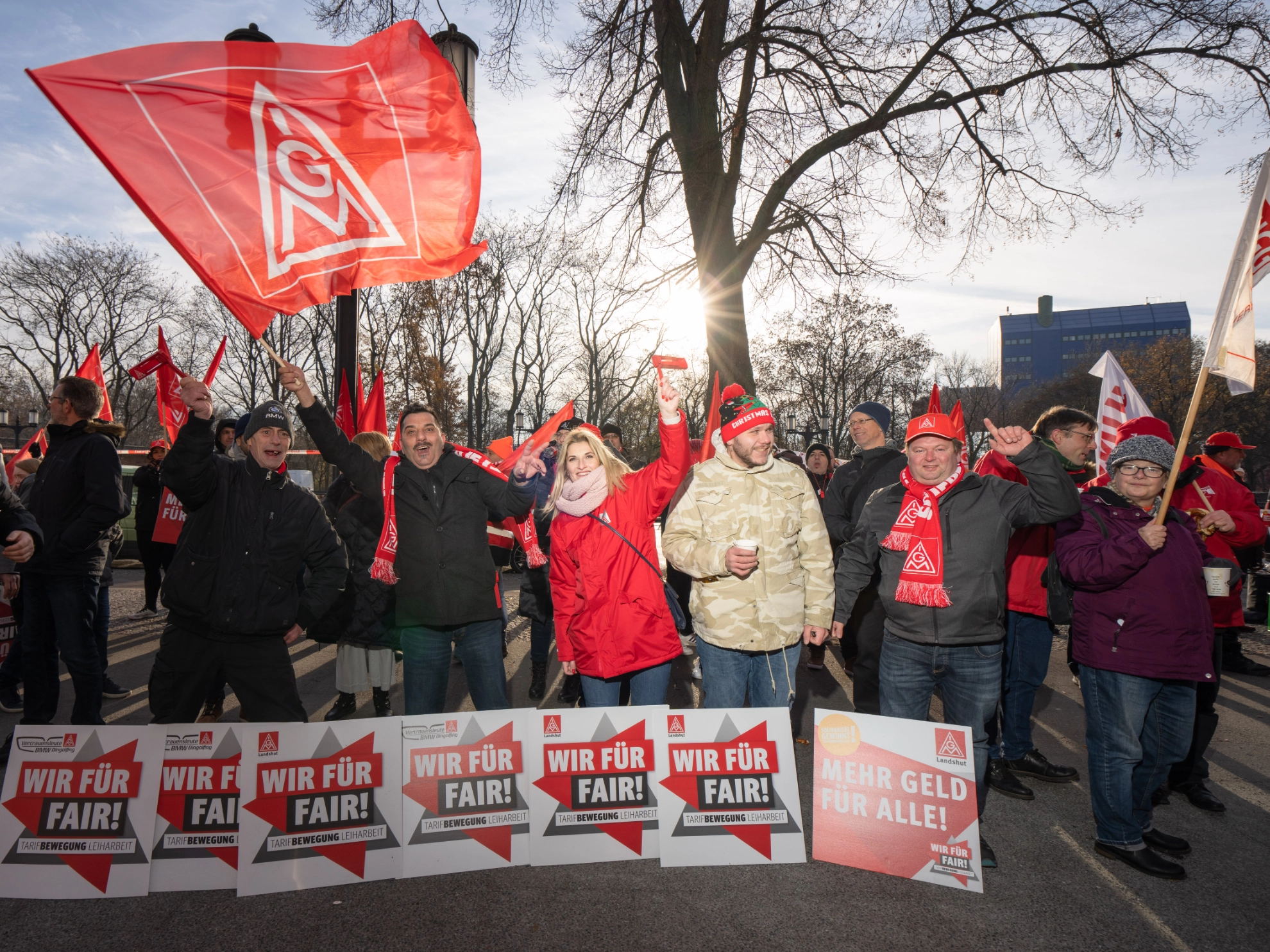 Bayerische Beschäftigte beim Aktionstag Leiharbeit in Berlin