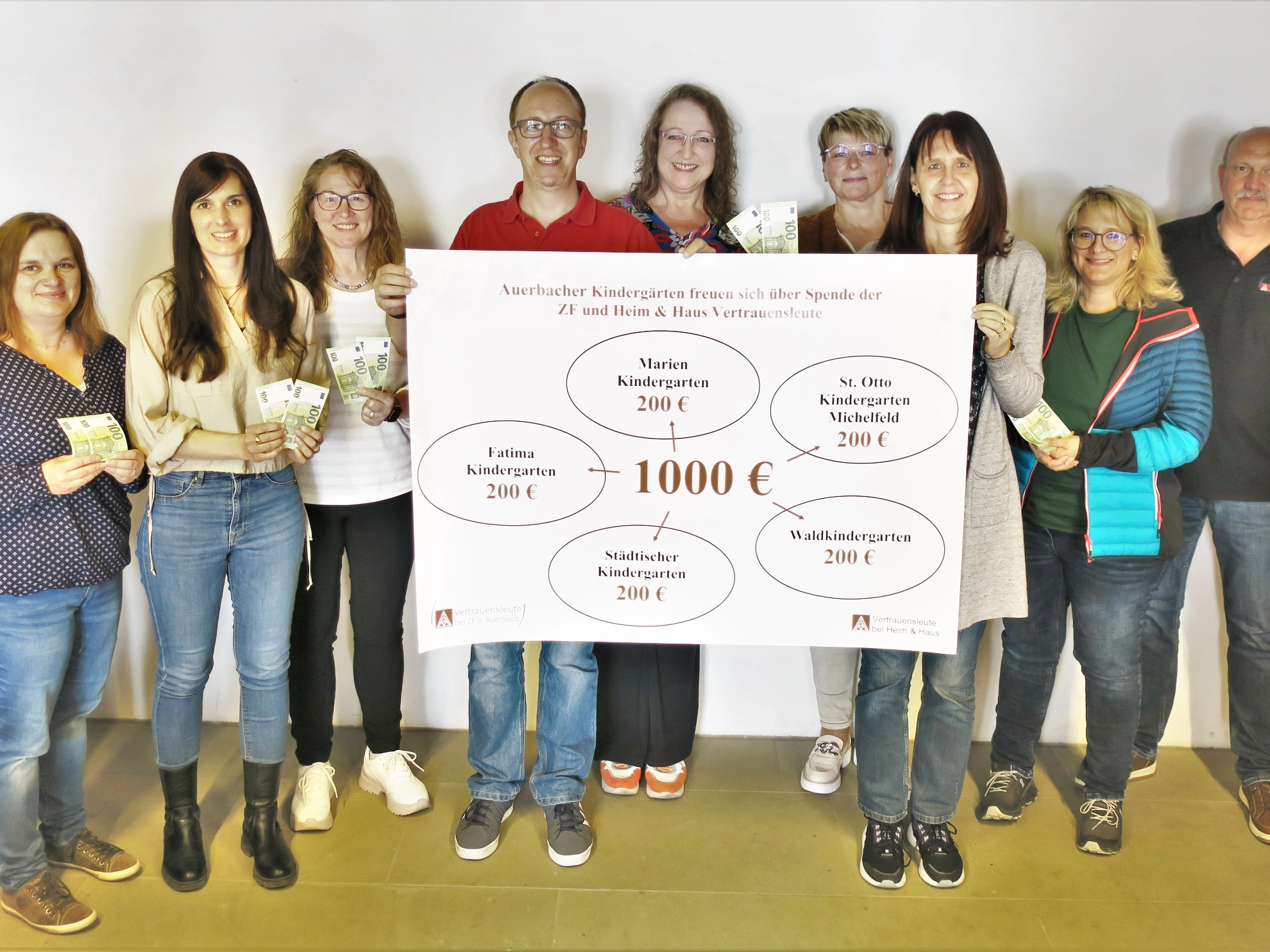 Das Maiabzeichen ist seit Jahrzenten ein Solidaritätssymbol der Arbeiterschaft, die sich in den Gewerkschaften des DGB vereinigt. Jedes Jahr unmittelbar vor den Kundgebungen zum 01. Mai werden diese Abzeichen verkauft und der Erlös aus dem Verkauf für gemeinnützige Einrichtungen in der Region gespendet.