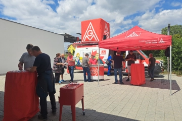 IG Metall Roadshow bei novem in Vorbach