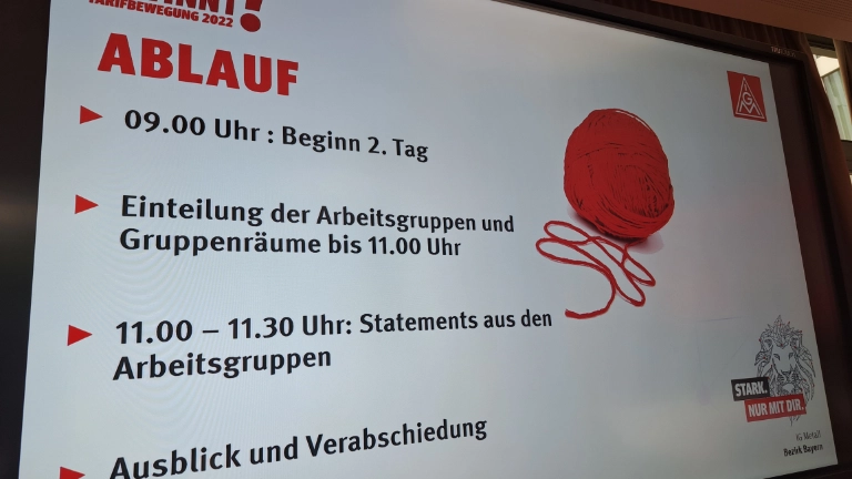 Tagesordnung auf der bayerischen VL-Konferenz in München