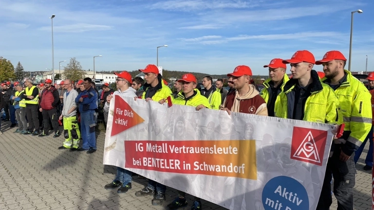 Warnstreik Metall&Elektro Tarifrunde 2022 Benteler Schwandorf