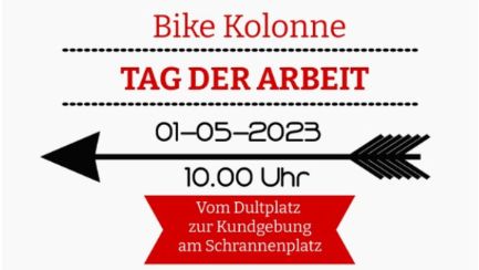 1. Mai 2023 in Amberg, Fahrradkolonne zur Kundgebung