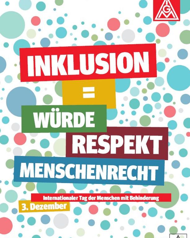 Plakat zum internationalen Tag der Menschen mit Behinderung