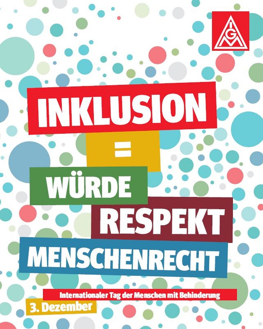 Plakat zum internationalen Tag der Menschen mit Behinderung