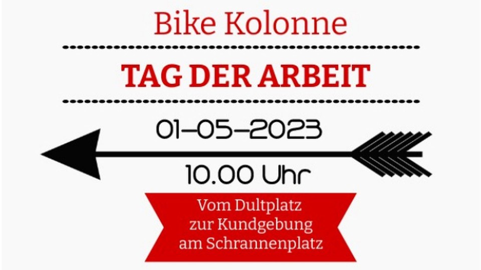 1. Mai 2023 in Amberg, Fahrradkolonne zur Kundgebung
